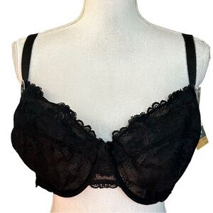 Apt. 9 Intimates Luxe Lace Unlined Underwire Bra Women’s SZ 42DDD Black NEW